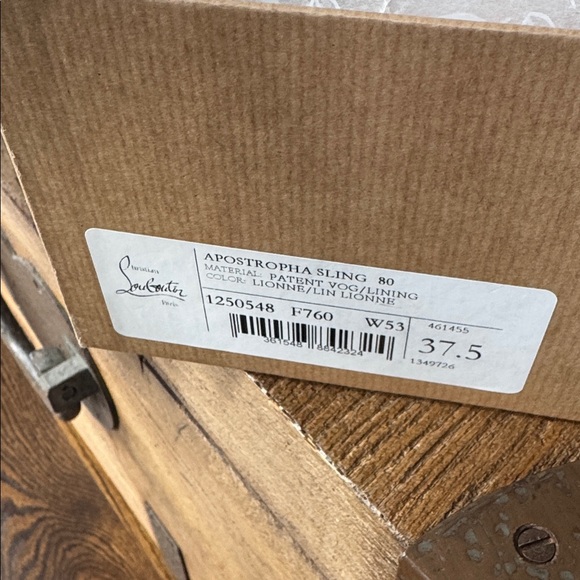 Christian Louboutin apostropha sling 80 pump lionne beige camel stiletto sz 37.5 - Picture 8 of 10